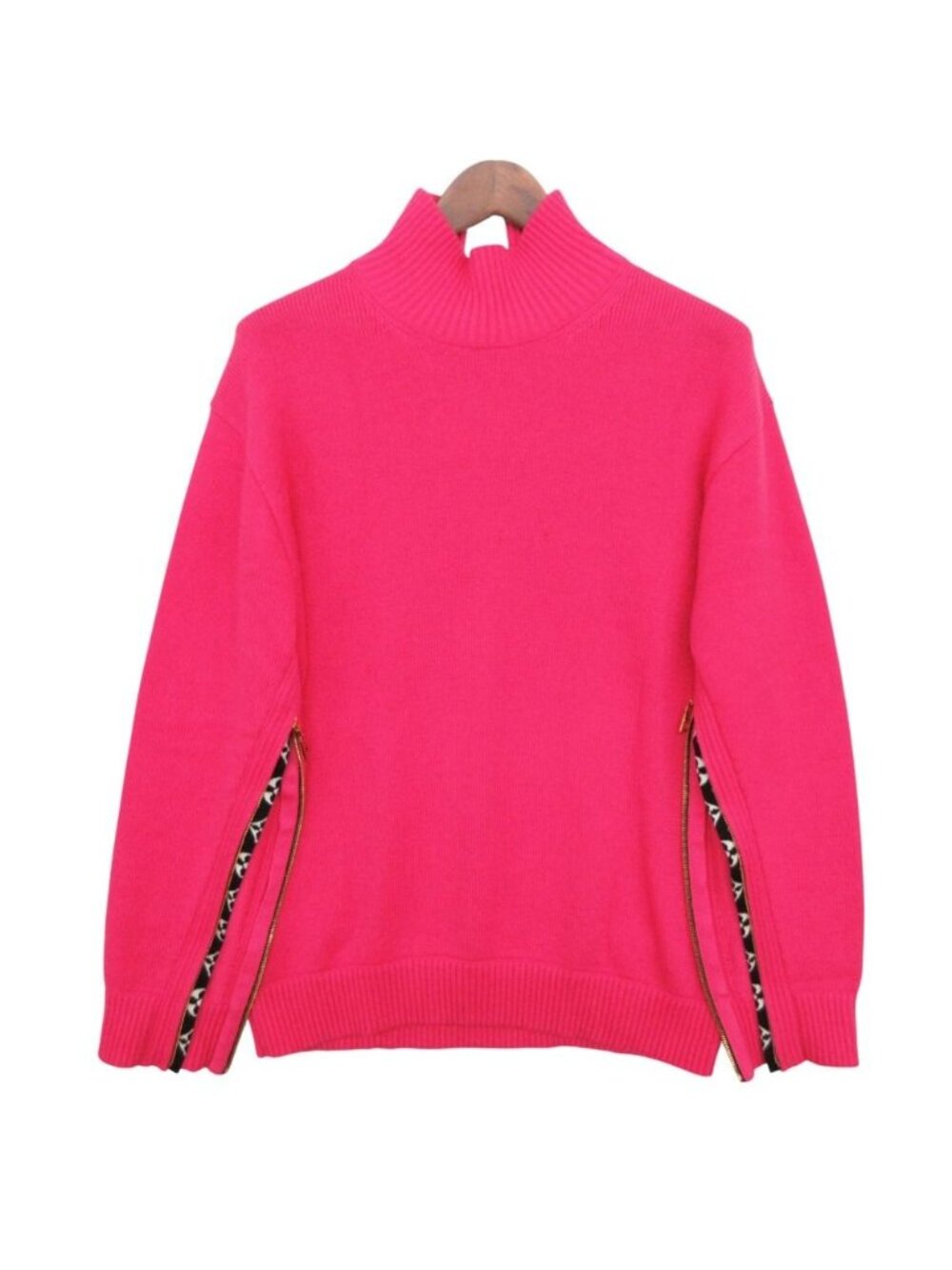 Louis Vuitton Sweater Knit Cashmere Blend High Neck Long Sleeve Zip Monogram